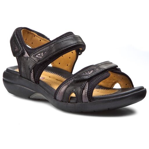 Sanda y Clarks Un Harbour 261075954 Black Leather eobuwie .pl