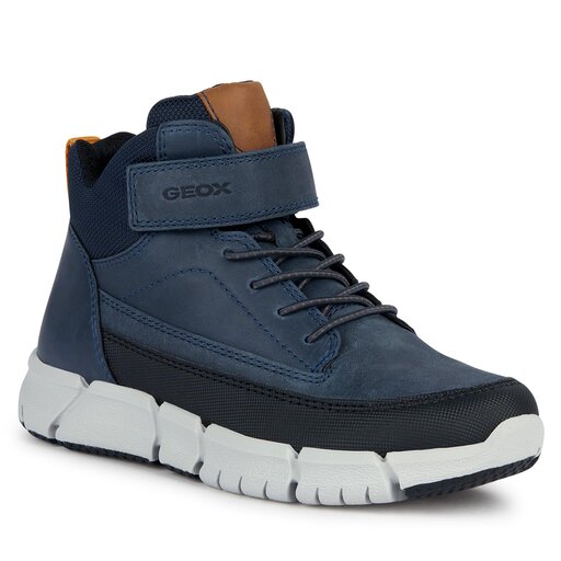 Geox J FLEXYPER Boy ABX – Bottines D’Hiver Chaudes, Souples Et Imperméables Pour Garçons – Avio/Fluo Orange