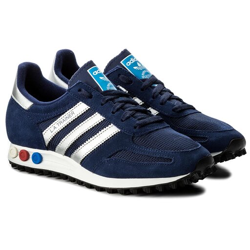 Adidas la trainer outlet pelle blu argento