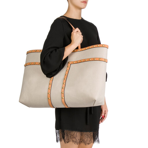 Tory burch block t online stud tote