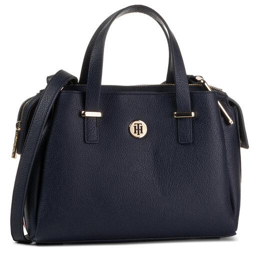 Handtasche Tommy Hilfiger Th Core Med Satchel Corp AW0AW07507 Dunkelblau eschuhe
