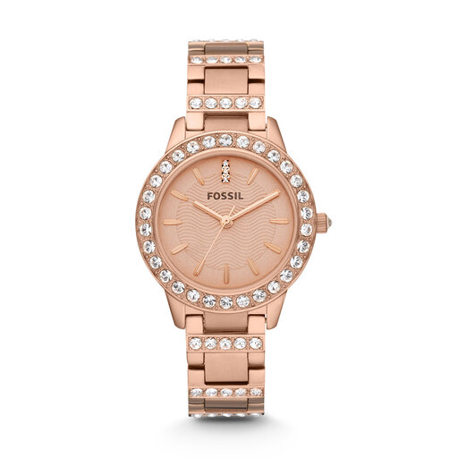 Fossil chronograph rose gold deals
