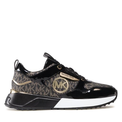 Black and gold michael kors shoes discount