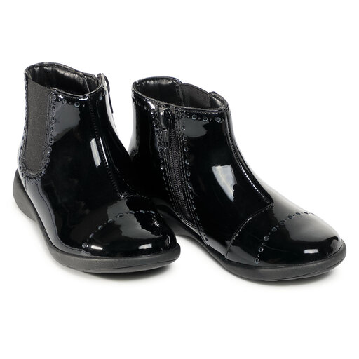 Girls black top boots clarks