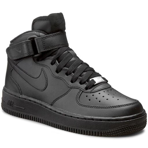 Nike Air Force 1 Mid GS 314195 004 Black Black evzuttya