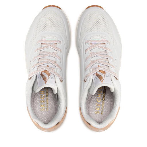 Sneakers Skechers Uno Shimmer Away 155196/WHT Bianco