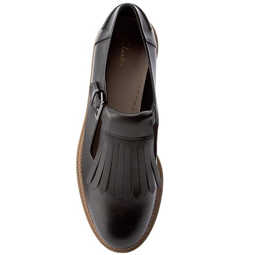 Clarks griffin mia black leather on sale