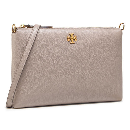 Handtasche Tory Burch Kira Pabbled Top Zip Crossbody 61385 Grau eschuhe
