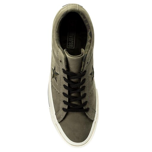 Textilskor Converse One Star Ox 159581C Dark Stucco Egret Herbal
