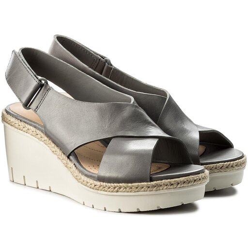 Espadril s Clarks Palm Glow 261338394 Grey Leather eavalyne.lt