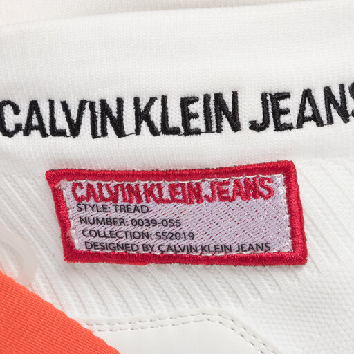 Sneakersy Calvin Klein Jeans Tray S0587 Bright White Orangeade