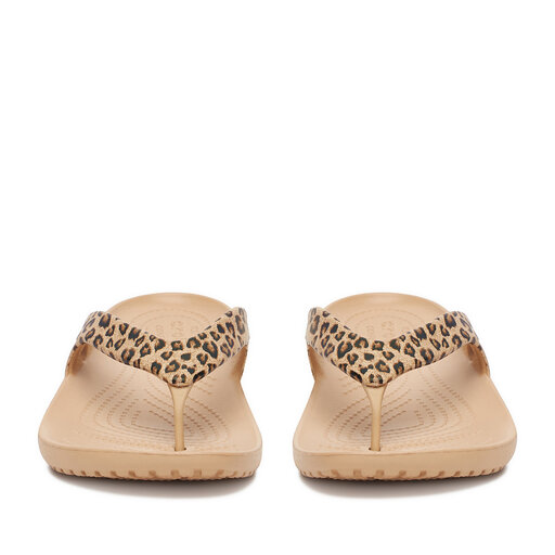 Japonki Crocs KADEE II LEOPARD FLIP W 206398-98R Beżowy