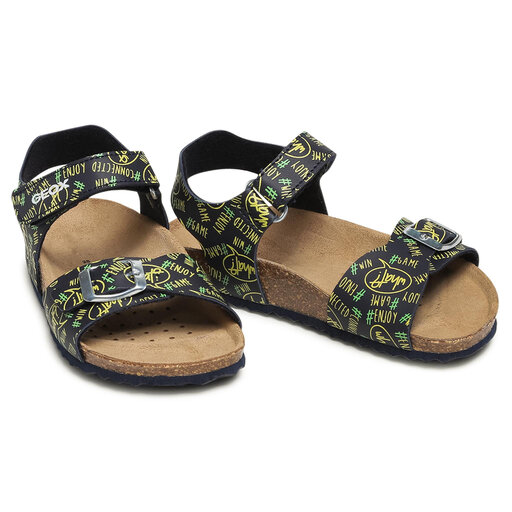 Sandali Geox J Ghita B. B J028LB 000BC C4502 S Navy Fluo Yellow