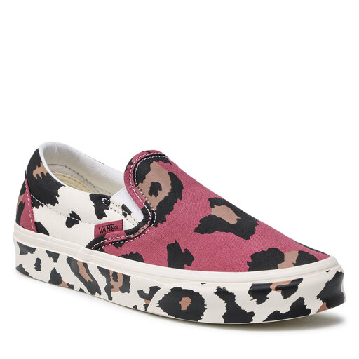 Vans pink flame slip on discount