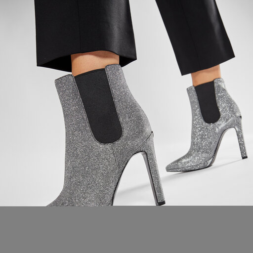 Botki MICHAEL Michael Kors Brielle Bootie 40R0BIHE5D Srebrny