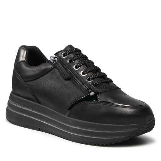 Geox Damen Sneaker 'Kency A' – Mit Seitlichem Reißverschluss, Hoher Sohle, Aus Nubukleder