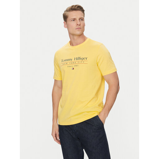Tommy Hilfiger Camiseta Center Stack MW0MW38621 Amarillo Regular