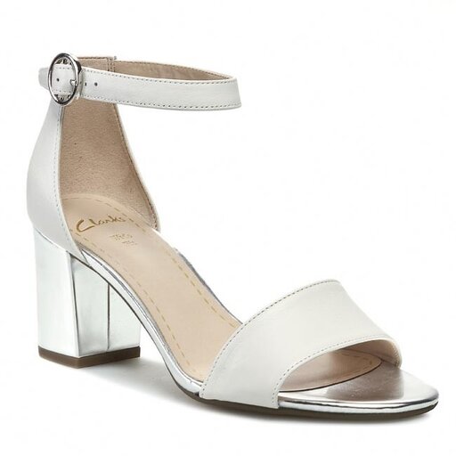Sanda y Clarks Susie Deva 203577625 White Silver eobuwie .pl