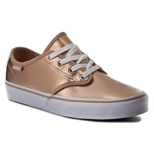 Khaki vans with rose gold stripe hot sale