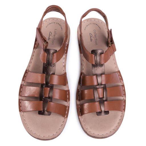 Sandales Clarks Blake Jewel 261482524 Dark Tan Lea chaussures