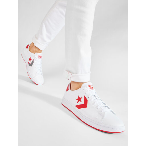 white with red converse