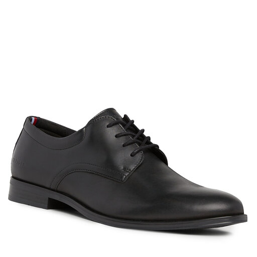 Halbschuhe Tommy Hilfiger Casual Hilfiger Leather Shoe FM0FM05032 Schwarz eschuhe