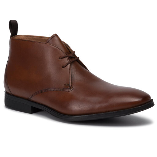Trzewiki Clarks Gilman Mid 261440557 Dark Tan Leather eobuwie .pl