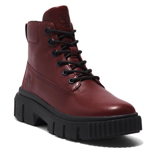 Maroon leather timberland boots new arrivals