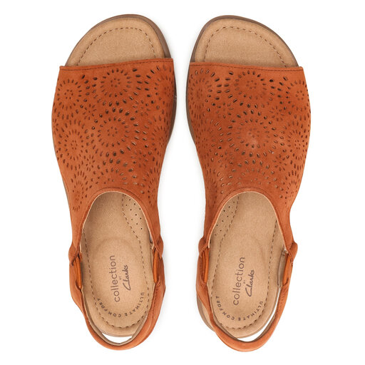 Sandały Clarks Reyna Swirl 261577144 Brązowy