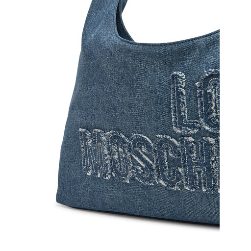 Love Moschino Damen Schultertasche – Dunkelblauer Denim-Look, Lässig Und Stylisch