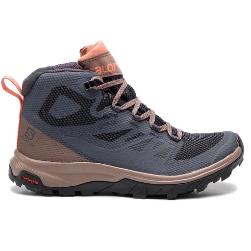 Salomon outline mid gtx w ebony deep taupe tawny orange best sale