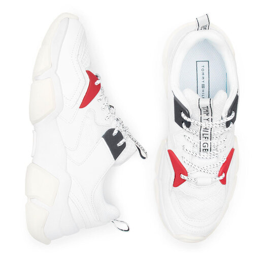 Sneakers Tommy Hilfiger Chunky Mixed Textile Trainer FW0FW04065 WeiB eschuhe.at