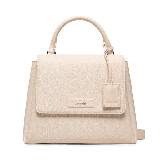 Handtasche Calvin Klein Dressed Top Handle Bag Md Mono K60K609409 Beige eschuhe