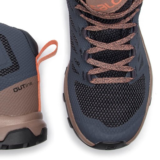 Salomon outline mid gtx w ebony deep taupe tawny orange online