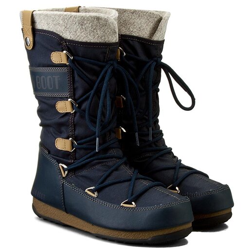 Schneeschuhe Moon Boot Monaco Felt 24003200006 Dunkelblau eschuhe