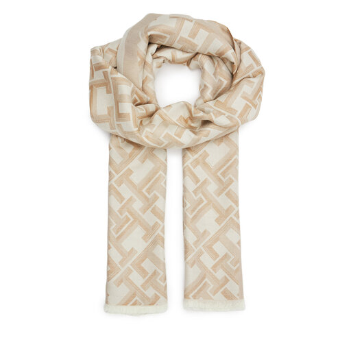 Schal Tommy Hilfiger Distinct Jacquard Scarf AW0AW16372 Beige 