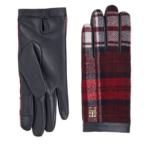 R kawiczki Damskie Tommy Hilfiger Tommy Check Leather Gloves