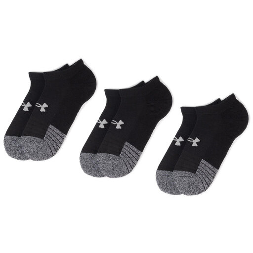 3er Set niedrige Unisex Socken Under Armour Heatgear No Show Sock 1346755 001 Schwarz