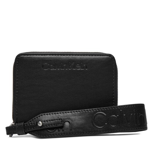 Cartera grande para mujer Calvin Klein Gracie Wallet W Strap Md K60K611387 Negro zapatos.es