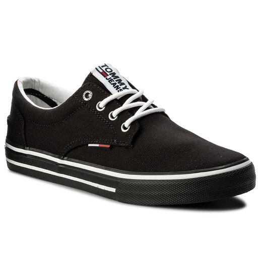 Tennis Tommy Jeans Textile Sneaker EM0EM00001 Noir chaussures