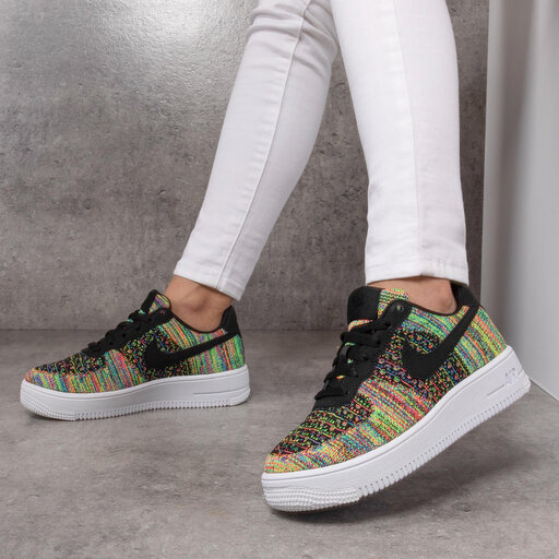 Schuhe Nike Air Force 1 Flyknit 2.0 Gs BV0063 002 Black Black Hyper Pink Volt