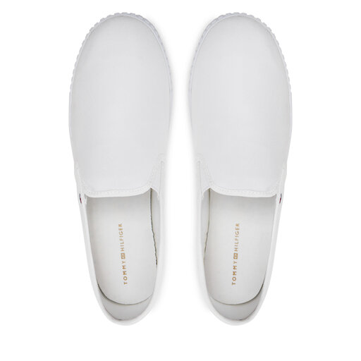 Womens white canvas slip on sneakers sale
