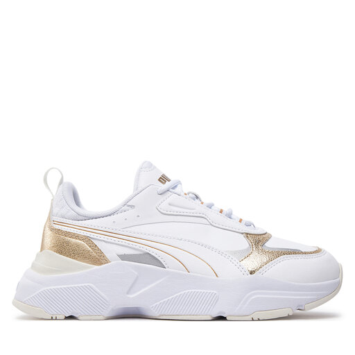 White and gold puma sneakers top