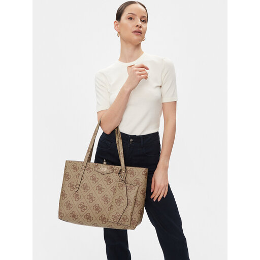 Handtasche Guess Eco Brenton (EBO) HWEBO8 39023 Beige | eschuhe.de