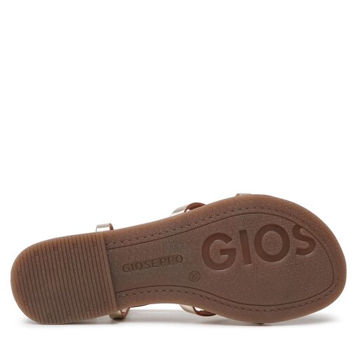 GIOSEPPO Sandales Femme Lelex | Cuir Argenté - Semelle Confort Latex - Style Romain