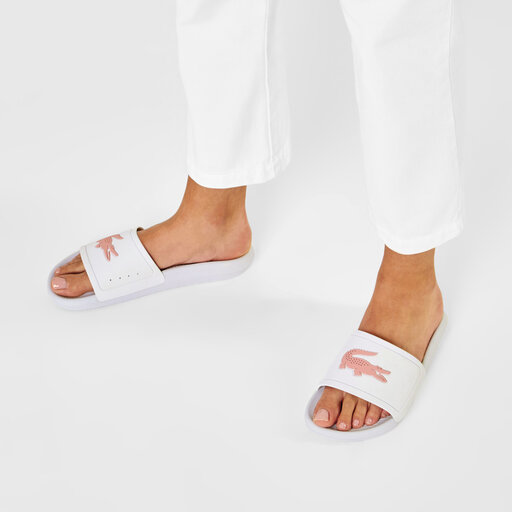 Chanclas Lacoste Croco Slide 119 Cfa 7-37CFA00051Y9 Blanco