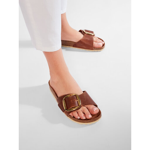 Madrid big buckle birkenstock cognac 2025