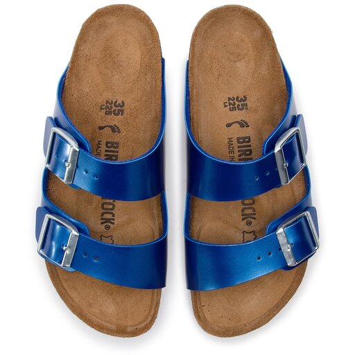 Birkenstock arizona store electric metallic ocean