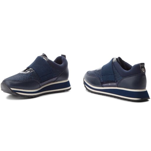 Sneakersy tommy hilfiger elastic retro runner fw0fw03336 black 990 store