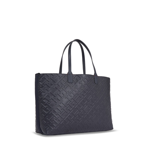Handtasche Tommy Hilfiger Iconic Tommy Tote Mono AW0AW15572 Dunkelblau eschuhe